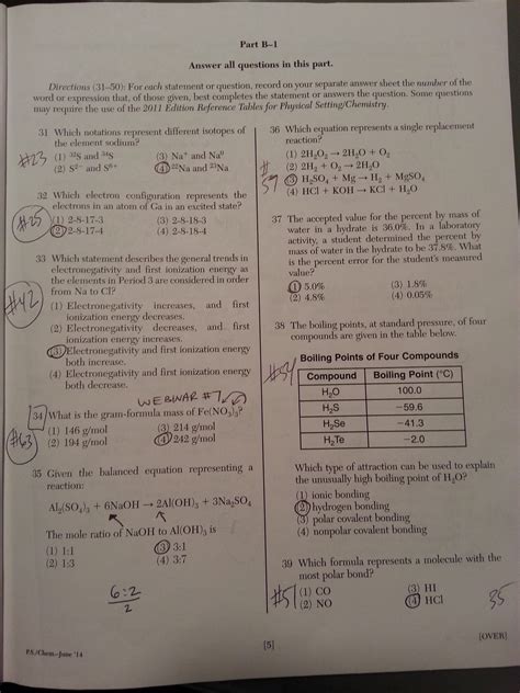 Chemistry june 2014 regents answers - Physical Setting / Physics - New York Regents June 2014 Exam. Directions (1–35): For each statement or question, choose the word or expression that, of those given, best. completes the statement or answers the question. Some questions may require the use of the 2006 Edition.